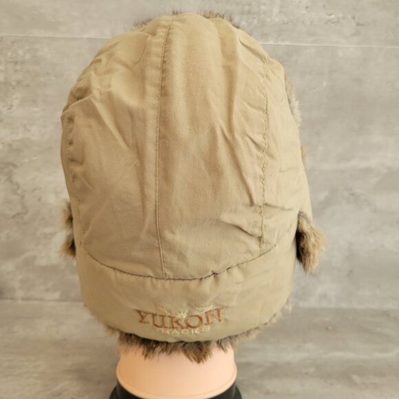Yukon Tracks Hat Trapper Aviator Faux Fur Lined Ear Flap Winter Mens Large Brown - Picture 3 of 8